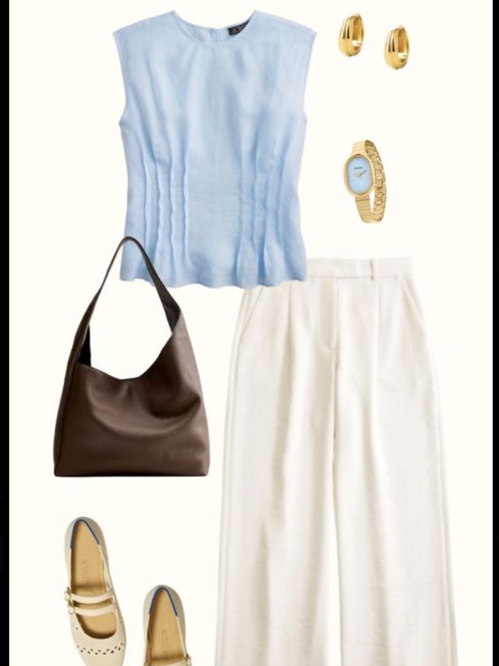 J. Crew Light Blue Sleeveless Pintuck Linen Shell - Picture 6 of 6